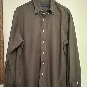Ralph Lauren button up dress shirt. Dark green size L